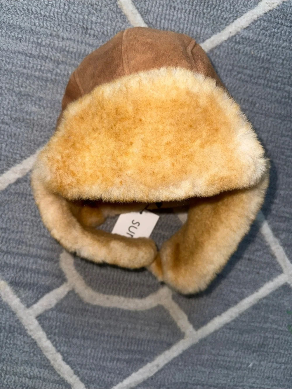 Surell Genuine Shearling Leather Trapper Aviator Winter Hat NWT